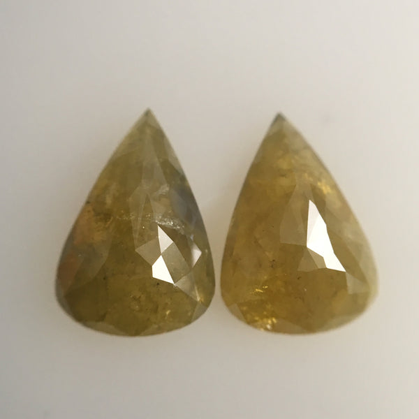 2.45 Ct Yellow pear Shape loose Diamond, 9.81 mm X 6.57 mm X 2.63 mm Natural Rustic diamond, Polished Diamond SJ44/23