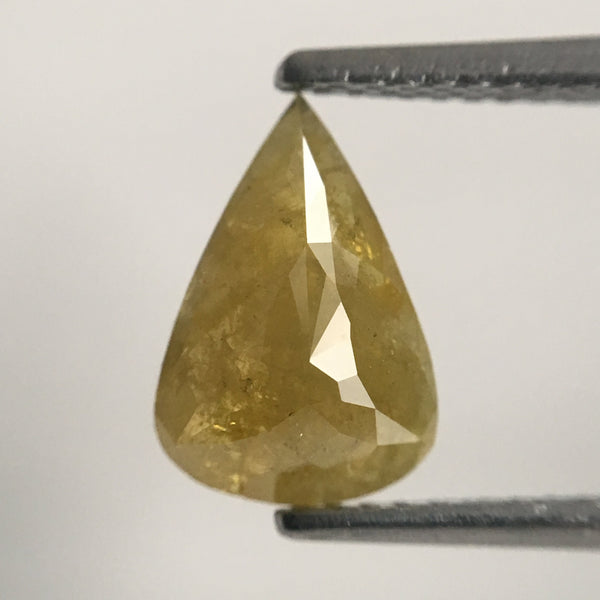 2.45 Ct Yellow pear Shape loose Diamond, 9.81 mm X 6.57 mm X 2.63 mm Natural Rustic diamond, Polished Diamond SJ44/23