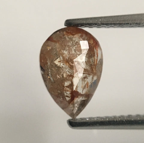 1.15 Ct Pear Shape Fancy Brown Rose Cut Natural Loose Diamond, 9.09 mm X 6.32 mm X 2.49 mm Rose Cut Pear Natural Loose Diamond SJ44/63