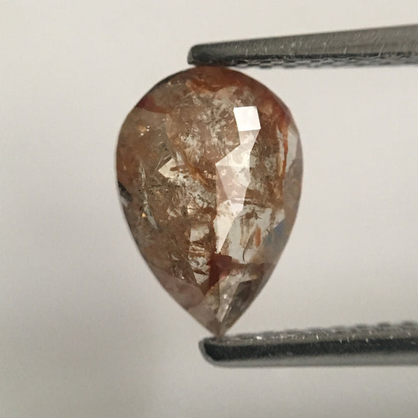 1.15 Ct Pear Shape Fancy Brown Rose Cut Natural Loose Diamond, 9.09 mm X 6.32 mm X 2.49 mm Rose Cut Pear Natural Loose Diamond SJ44/63