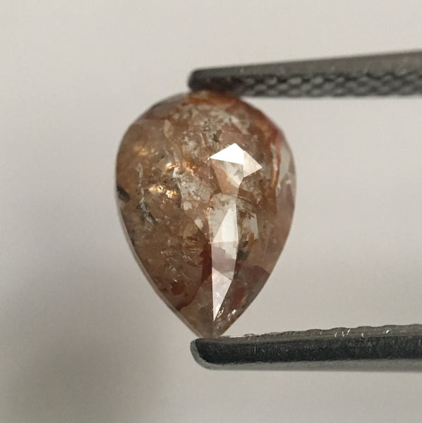 1.15 Ct Pear Shape Fancy Brown Rose Cut Natural Loose Diamond, 9.09 mm X 6.32 mm X 2.49 mm Rose Cut Pear Natural Loose Diamond SJ44/63