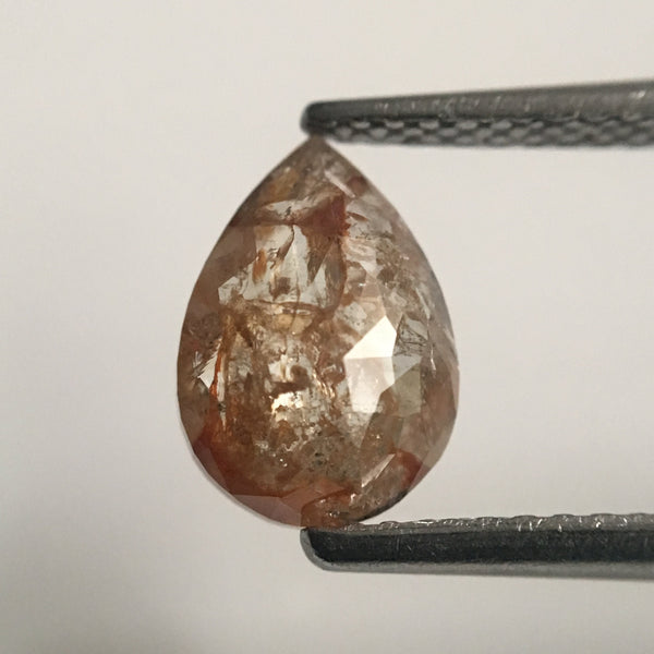 1.15 Ct Pear Shape Fancy Brown Rose Cut Natural Loose Diamond, 9.09 mm X 6.32 mm X 2.49 mm Rose Cut Pear Natural Loose Diamond SJ44/63