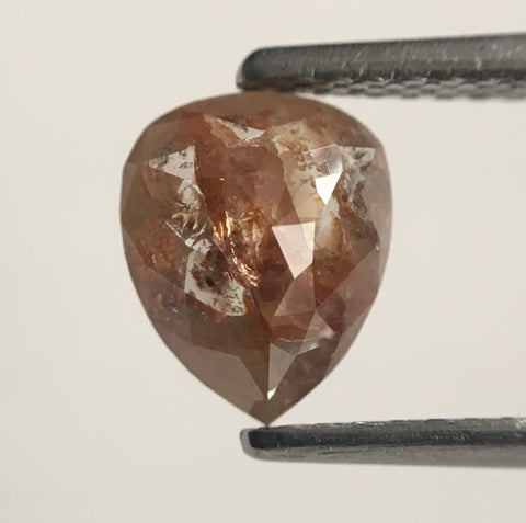 0.95 Ct Pear Shape Fancy Brown Rose Cut Natural Loose Diamond, 7.49 mm X 6.08 mm X 2.44 mm Rose Cut Pear Natural Loose Diamond SJ44/69