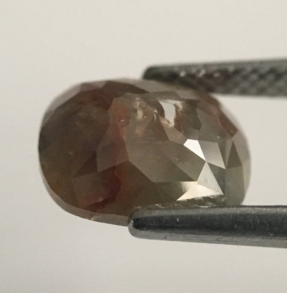 1.86 Ct Oval Shape Brownish Gray Color Natural Loose Diamond 9.01 mm X 7.72 mm x 2.78 mm Oval Shape Rose Cut Natural Loose Diamond SJ44/76