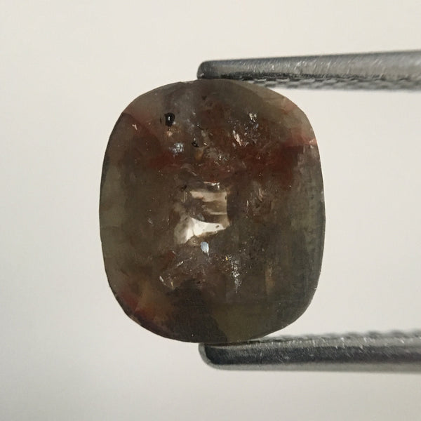 1.86 Ct Oval Brownish Gray Diamond: Rose Cut Loose Stone