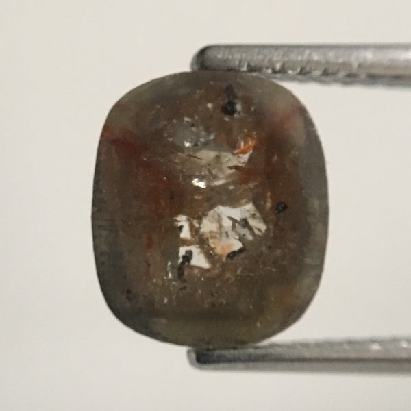 1.85 Ct Brownish Gray Oval Rose Cut Loose Diamond