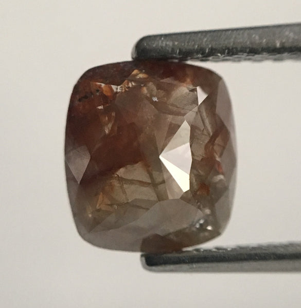 1.26 Ct Cushion Shape Fancy Brown Natural Loose Diamond, 7.11 mm X 6.50 mm X 2.68 mm Rustic Diamond, Natural Loose Diamond SJ44/80