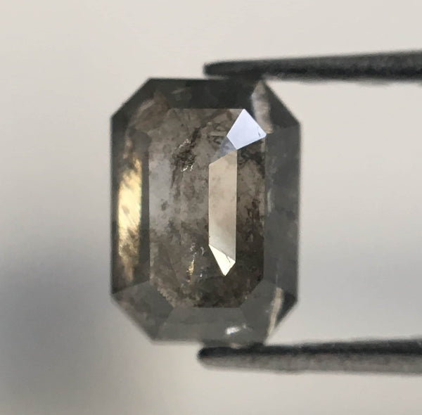 0.42 Ct Grey Emerald Cut Rustic Natural Loose Diamond, 4.90 mm X 3.54 mm X 2.20 mm Natural Loose Diamond For Jewellery SJ42/07