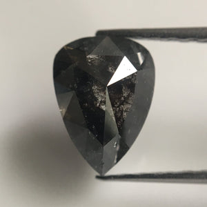 1.47 Ct Rose Cut Pear Shape Natural Loose Diamond, 8.15 mm X 5.92 mm x 3.53 mm Fancy Grey Color Pear Natural Loose Diamond SJ42/42