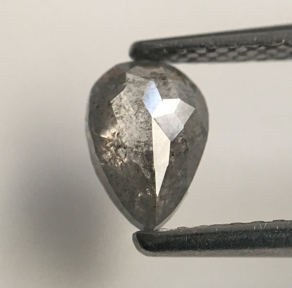 0.69 Ct Fancy Grey Color 7.24 mm X 4.99 mm X 2.39 mm Pear Cut Loose Natural Diamond, Grey Rose Cut Pear Natural Loose Diamond SJ46/15