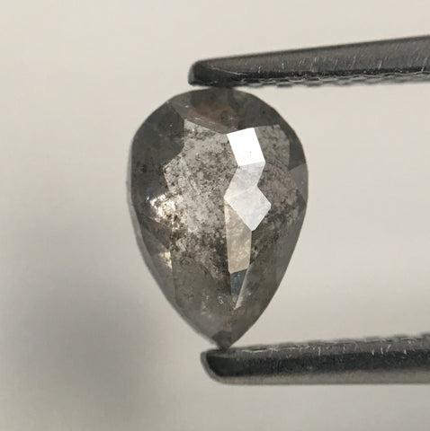 0.69 Ct Fancy Grey Color 7.24 mm X 4.99 mm X 2.39 mm Pear Cut Loose Natural Diamond, Grey Rose Cut Pear Natural Loose Diamond SJ46/15