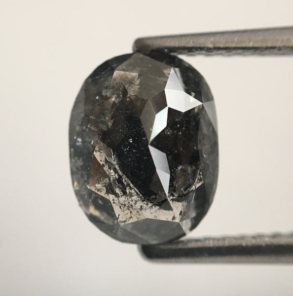 2.33 Ct Oval Shape Dark Gray Natural Loose Diamond, 8.27 mm X 6.51 mm X 4.43 mm Grey Oval Shape Rose Cut Natural Loose Diamond SJ46/17