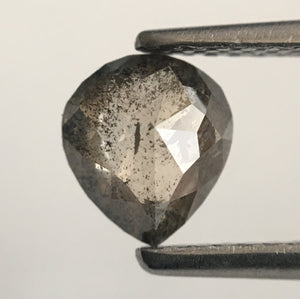 0.73 Ct Fancy Grey 6.57 mm X 5.84 mm X 2.36 mm Pear Cut Loose Natural Diamond, Grey Rose Cut Pear Natural Loose Diamond SJ46/21