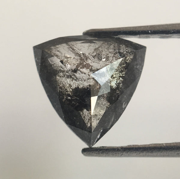 0.50 Ct Triangle Shape Natural Loose Diamond Dark Gray Color 5.72 mm x 5.79 mm X 2.02 mm, Polished Diamond for rings SJ43/01