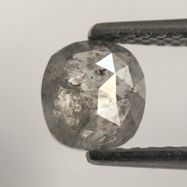 1.59 Ct Pair of Oval shape Rose Cut Grey Natural Diamond, 6.01 mm x 5.57 mm X 2.49 mm Rustic Natural loose diamond  SJ46/32