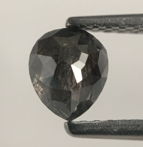 0.66 Ct Pear Cut Loose Natural Diamond Dark Grey 5.48 mm X 4.75 mm X 2.94 mm Grey Rose Cut Pear Natural Loose Diamond SJ47/07