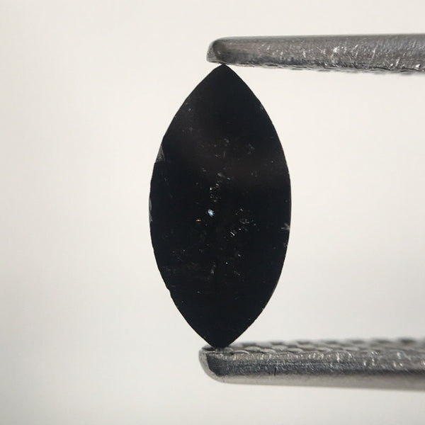 0.45 Ct Marquise Shaped Natural Rose Cut Loose Diamond, 8.11 mm x 4.00 mm x 2.19 mm Black Heated Rose Cut Loose Diamond SJ43/46