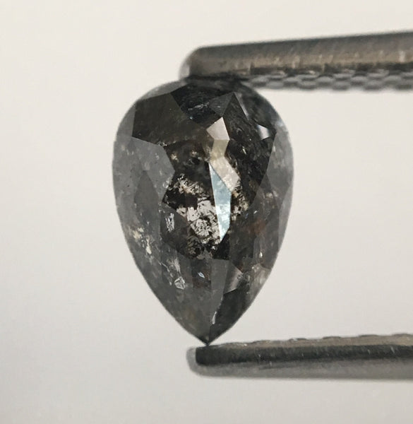 0.79 Ct Pear Cut Loose Natural Diamond Dark Grey 6.31 mm X 4.32 mm X 3.34 mm Grey Rose Cut Pear Natural Loose Diamond SJ47/34