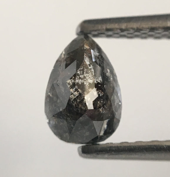 0.79 Ct Pear Cut Loose Natural Diamond Dark Grey 6.31 mm X 4.32 mm X 3.34 mm Grey Rose Cut Pear Natural Loose Diamond SJ47/34