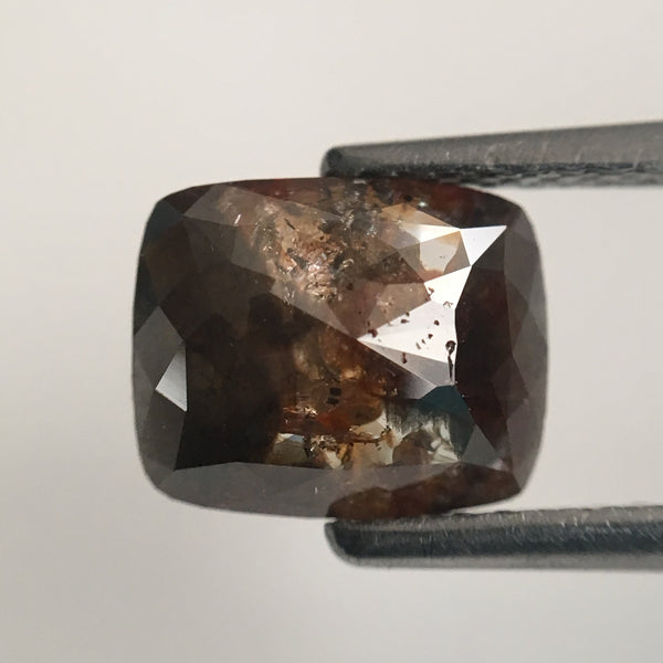 1.89 Ct Cushion Shape Brownish gray Natural Loose Diamond 8.31 mm X 6.77 mm x 3.07 mm Cushion Shape Rose Cut Natural Loose Diamond SJ44-02