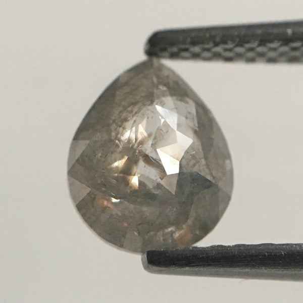 0.78 Ct Fancy Grey Pear Cut Loose Natural Diamond, 7.43 mm X 6.01 mm X 2.26 mm Grey Rose Cut Pear Natural Loose Diamond SJ47/44