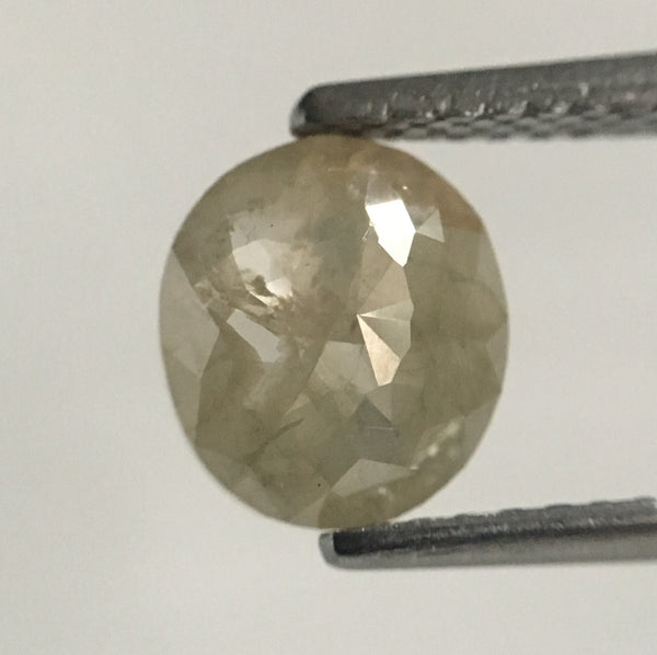 1.08 Ct Oval Cut Fancy Gray Natural Loose Diamond, 7.21 mm X 6.44 mm X  2.54 mm Grey Oval Shape Rose Cut Natural Loose Diamond SJ47/50