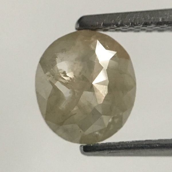 1.08 Ct Oval Cut Fancy Gray Natural Loose Diamond, 7.21 mm X 6.44 mm X  2.54 mm Grey Oval Shape Rose Cut Natural Loose Diamond SJ47/50