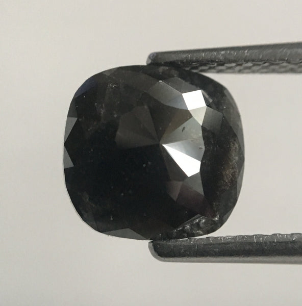 1.83 Ct Cushion Shape Blackish Gray Rose cut Natural Loose Diamond 8.23 mm x 7.95 mm X 2.53 mm Natural Salt and Pepper Diamond SJ47/54