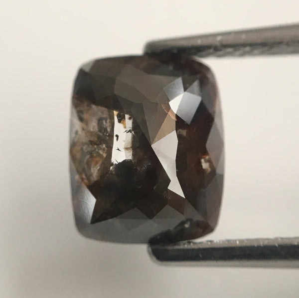 1.91 Ct Cushion Shape Salt and Pepper Natural Loose Diamond 8.30 mm X 6.75 mm x 3.19 mm Cushion Shape Rose Cut Natural Loose Diamond SJ44/37