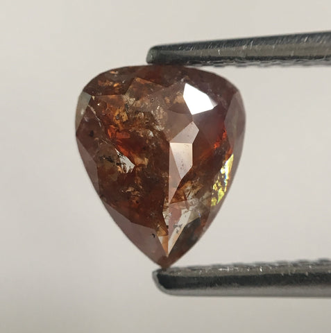 0.97 Ct Pear Shape Fancy Brown Rose Cut Natural Loose Diamond, 7.37 mm X 6.20 mm X 2.41 mm Rose Cut Pear Natural Loose Diamond SJ44/68