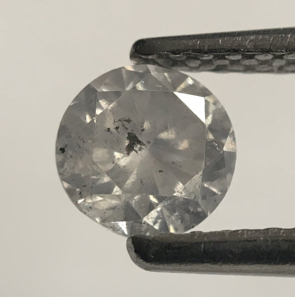 0.60 Ct Natural Fancy Grey Color Diamond 5.09 mm x 3.35 mm Round Grey Color Loose Diamonds, Natural Diamond Loose Brilliant Diamond SJ34/80