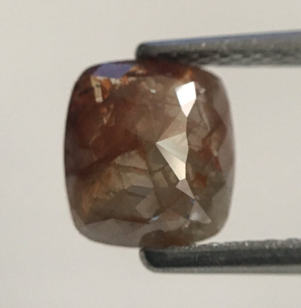 1.26 Ct Cushion Shape Fancy Brown Natural Loose Diamond, 7.11 mm X 6.50 mm X 2.68 mm Rustic Diamond, Natural Loose Diamond SJ44/80