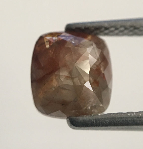 1.26 Ct Cushion Shape Fancy Brown Natural Loose Diamond, 7.11 mm X 6.50 mm X 2.68 mm Rustic Diamond, Natural Loose Diamond SJ44/80