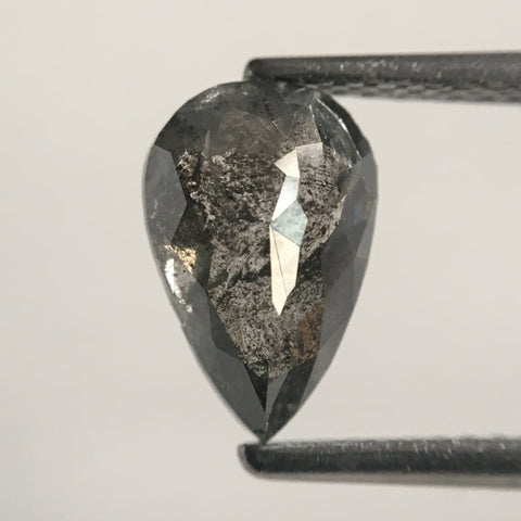 1.60 Ct Pear Shape Gray Rose Cut Natural Loose Diamond, 9.58 mm X 6.35 mm X 3.42 mm Rose Cut Pear Natural Loose Diamond SJ48/31