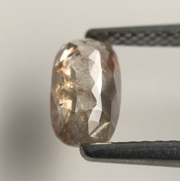 0.96 Ct Oval Cut Brownish Grey Natural Loose Diamond 7.88 mm X 4.56 mm x 2.55 mm Brown Oval Cut Rose Cut Natural Loose Diamond SJ46/12