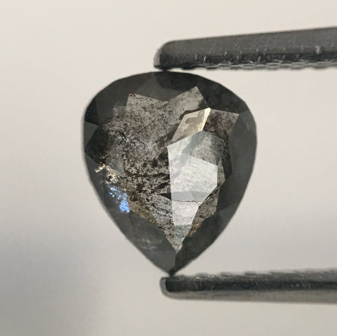 0.81 Ct Fancy Grey Color 6.87 mm X 5.88 mm X 2.62 mm Pear Cut Loose Natural Diamond, Grey Rose Cut Pear Natural Loose Diamond SJ46/13