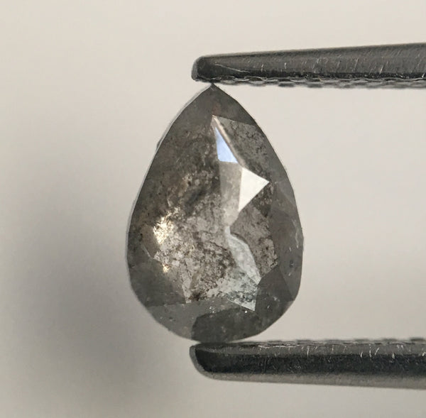 0.69 Ct Fancy Grey Color 7.24 mm X 4.99 mm X 2.39 mm Pear Cut Loose Natural Diamond, Grey Rose Cut Pear Natural Loose Diamond SJ46/15