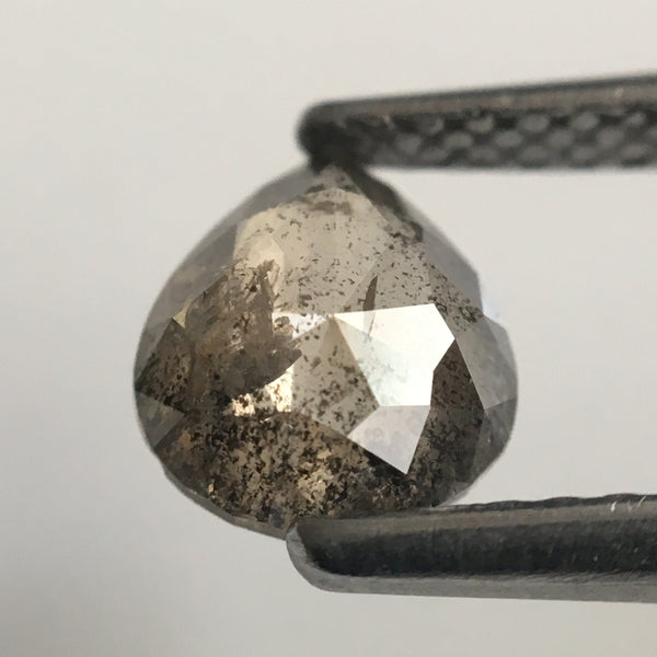 0.73 Ct Fancy Grey 6.57 mm X 5.84 mm X 2.36 mm Pear Cut Loose Natural Diamond, Grey Rose Cut Pear Natural Loose Diamond SJ46/21