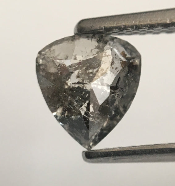 1.03 Ct Fancy Grey 6.60 mm X 6.06 mm X 3.28 mm Pear Cut Loose Natural Diamond, Grey Rose Cut Pear Natural Loose Diamond SJ46/22