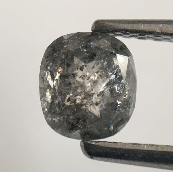 0.83 Ct Oval shape Rose Cut Black Grey Natural Diamond, 5.50 mm x 4.98 mm X 2.98 mm Rustic Natural loose diamond  SJ46/40