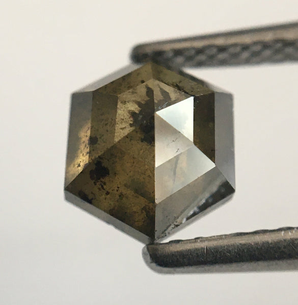 1.38 Ct Fancy Brown Hexagon Shape Natural Loose Diamond, 6.98 mm X 5.75 mm X 3.90 mm Loose diamond Use for Jewellery making SJ49/34