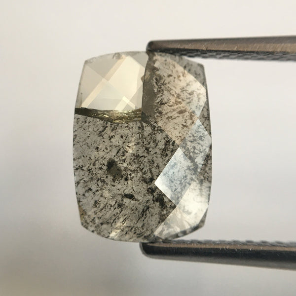 2.01 Ct Oval Shape Rose Cut Gray Natural loose Diamond, 10.89 mm X 7.93 mm X 1.84 mm Rusty Translucent Rose Cut Slice Diamond SJ49/56