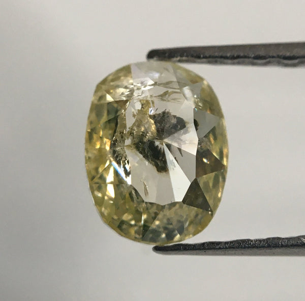 0.64 Ct Yellow Oval Shape Rose cut Natural Diamond 6.74 mm X 5.21 mm X 2.08 mm Rose Cut Natural Loose Diamond For Ring SJ49/63