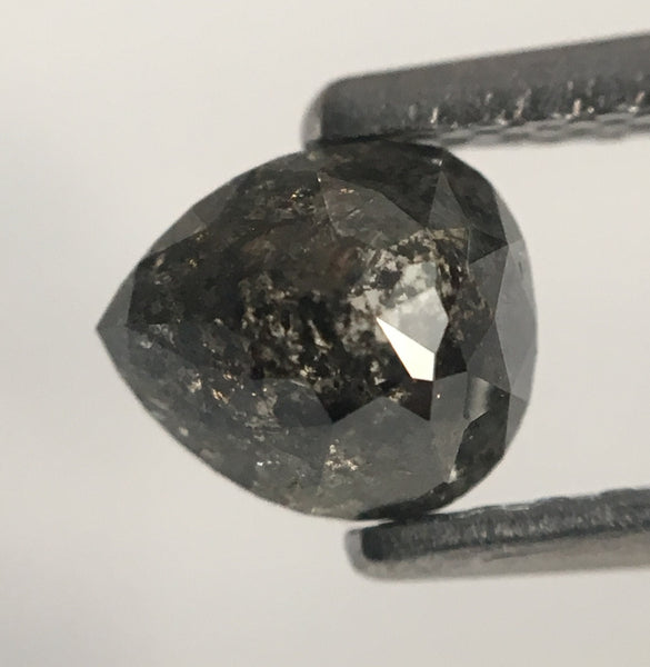 0.75 Ct Pear Cut Loose Natural Diamond Dark Grey 5.45 mm X 4.72 mm X 3.31 mm Grey Rose Cut Pear Natural Loose Diamond SJ47/13