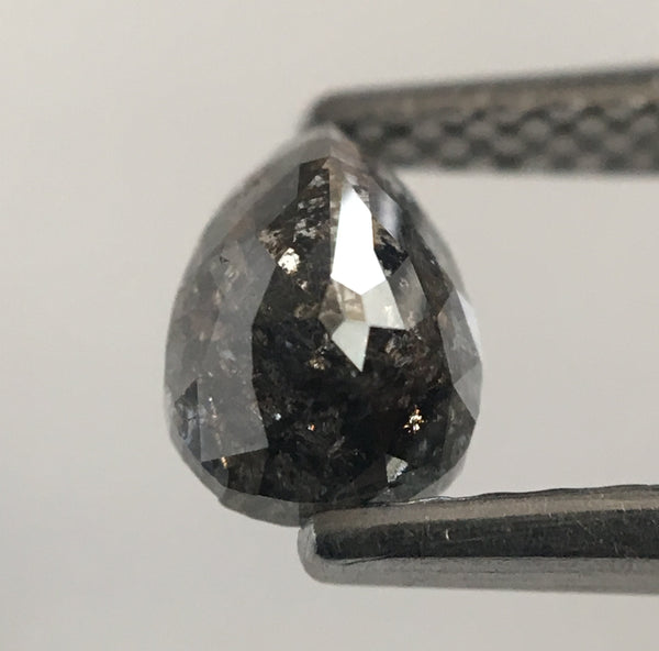 0.79 Ct Pear Cut Loose Natural Diamond Dark Grey 6.31 mm X 4.32 mm X 3.34 mm Grey Rose Cut Pear Natural Loose Diamond SJ47/34