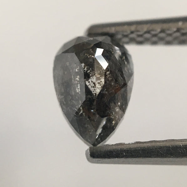 0.79 Ct Pear Cut Loose Natural Diamond Dark Grey 6.31 mm X 4.32 mm X 3.34 mm Grey Rose Cut Pear Natural Loose Diamond SJ47/34