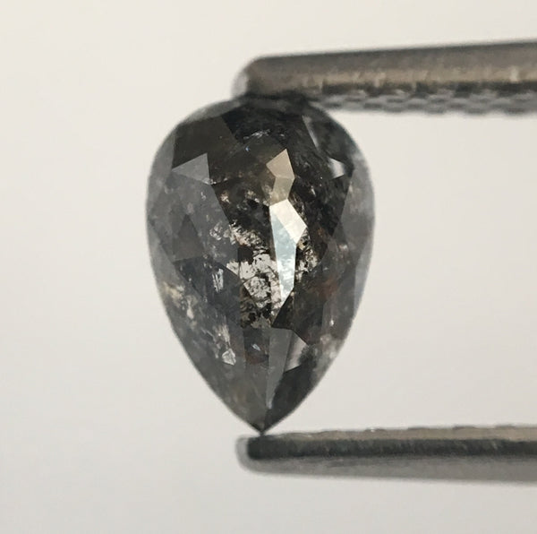 0.79 Ct Pear Cut Loose Natural Diamond Dark Grey 6.31 mm X 4.32 mm X 3.34 mm Grey Rose Cut Pear Natural Loose Diamond SJ47/34