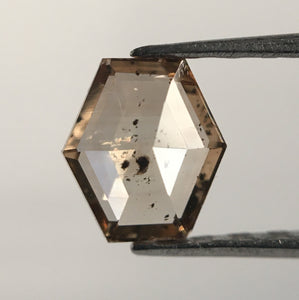 0.31 Ct Hexagon Shape Natural Loose Diamond, 5.06 mm X 4.54 mm X 1.57 mm Fancy Brown Hexagon loose diamond Use for Jewellery SJ50/14