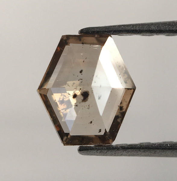 0.31 Ct Hexagon Shape Natural Loose Diamond, 5.06 mm X 4.54 mm X 1.57 mm Fancy Brown Hexagon loose diamond Use for Jewellery SJ50/14