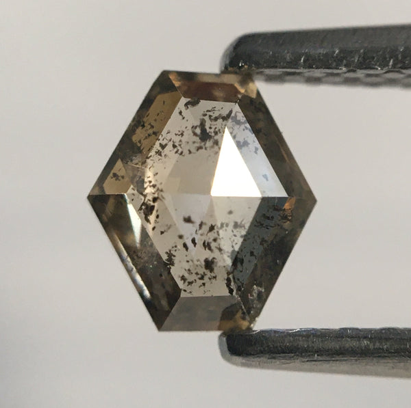 0.42 Ct Hexagon Shape Natural Loose Diamond, 5.32 mm X 4.47 mm X 2.25 mm Fancy Brown Hexagon loose diamond Use for Jewellery SJ50/18